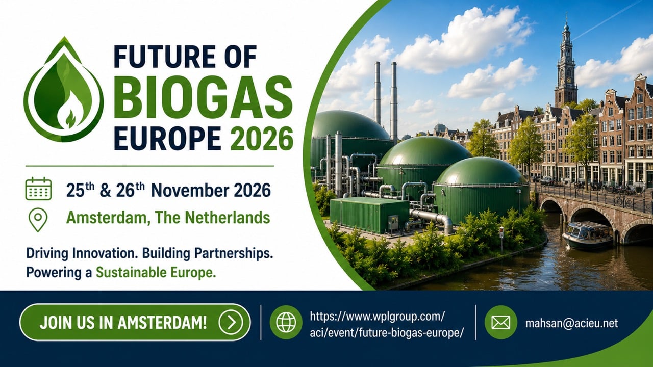 Future of Biogas Europe 2026 w listopadzie w Amsterdamie
