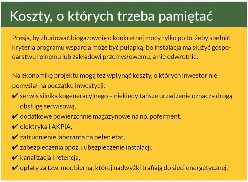 Biogazownia na plusie. Co decyduje o rentowności?